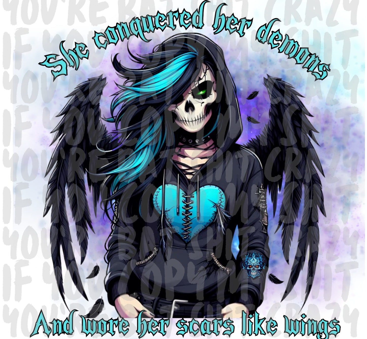 She conquered her demons - png