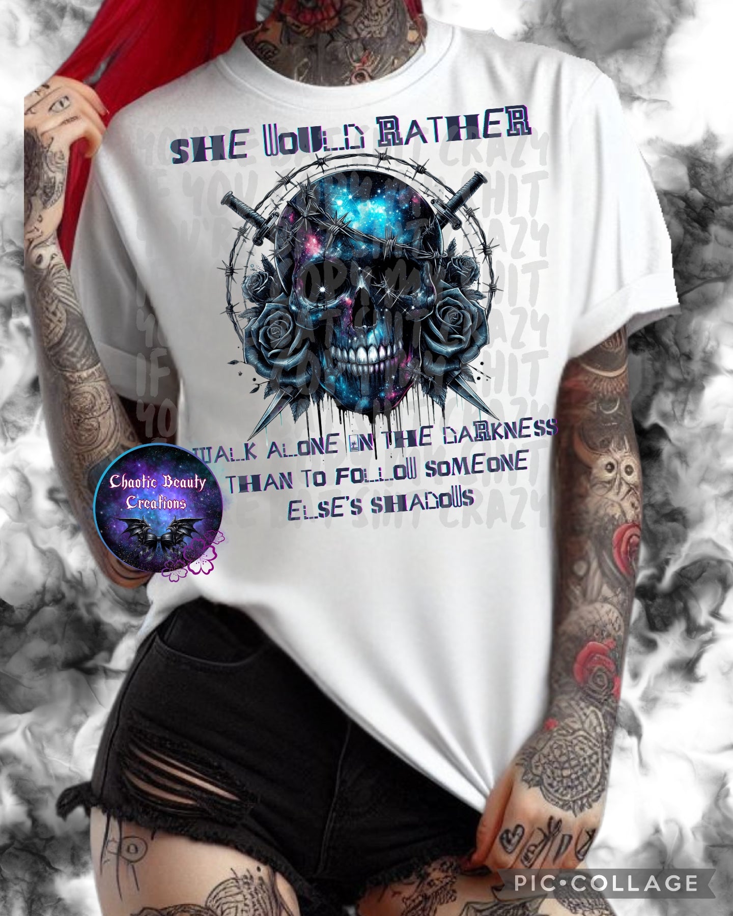 She would rather walk alone - png