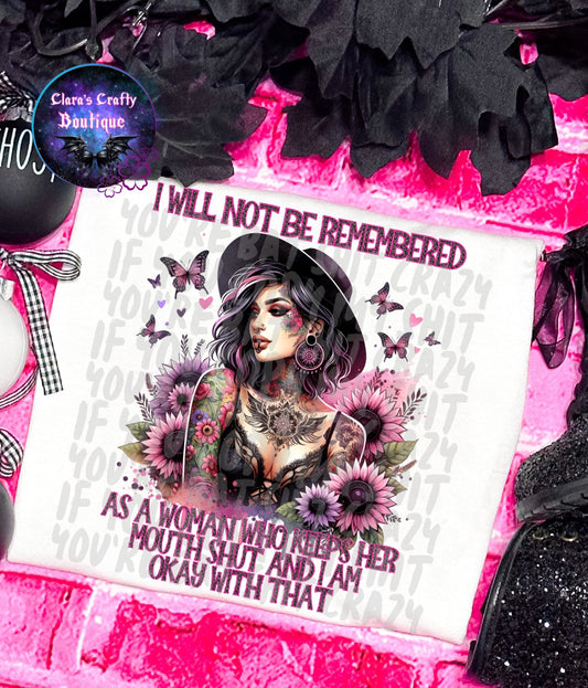 I will not be rememebered - png