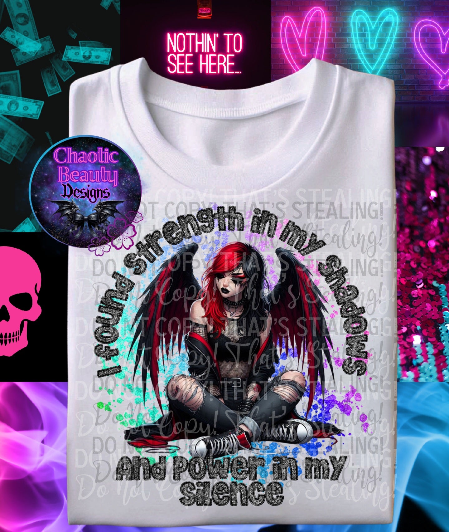 I found strength in my shadows and power in my silence - png