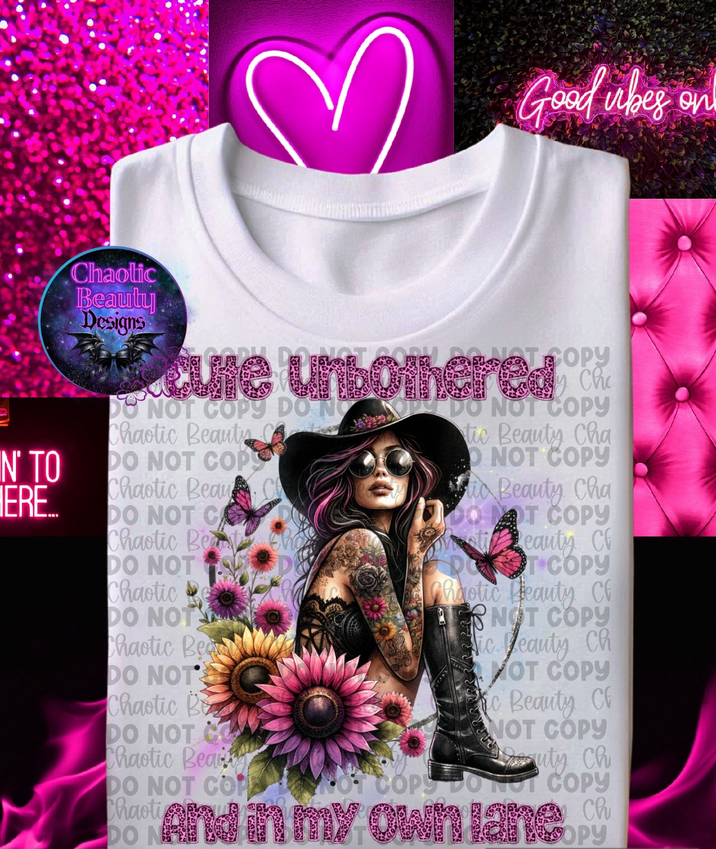 Cute unbothered and in my own lane - png