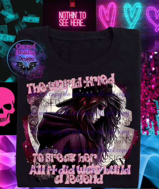 The world tried to break her - png